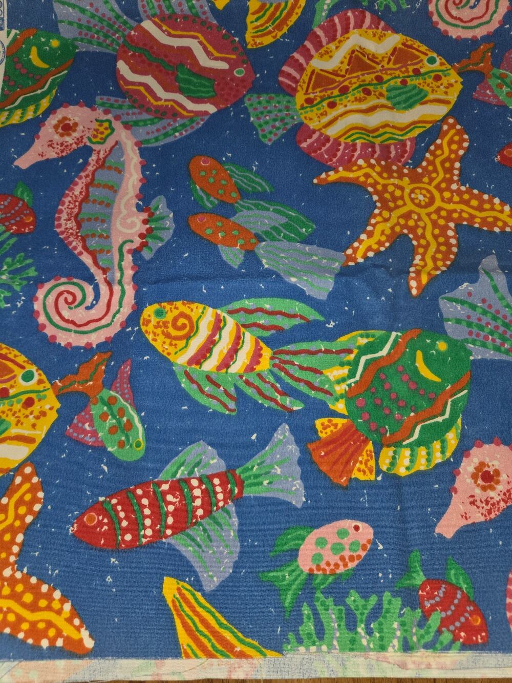 Waverly Fabric Key West Islander Beach Ocean Fish Seahorse Outdoor 1.5 Yards